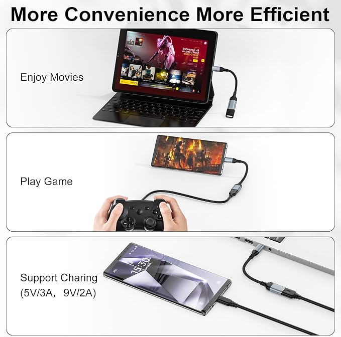 USB to USB C Adapter, Fast 5Gbps USB 3.0 OTG Adapter, USB A Female to Type C - Image 4