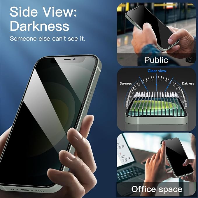NEW'C 3 Pack Privacy for iPhone 12 Mini Screen Protector, Enhanced 28-Degree - Image 6