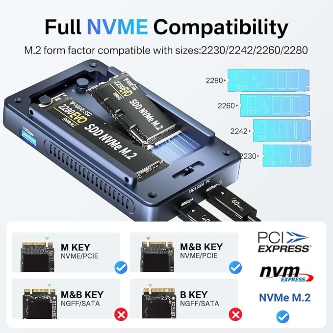 ACASIS 40Gbps M.2 NVMe SSD Enclosure, Cooling Fan, Compatible Thunderbolt - Image 7