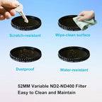 52mm Clip-on ND2-400 Phone Camera Lens Filter Kit, Adjustable Neutral Density - Image 5
