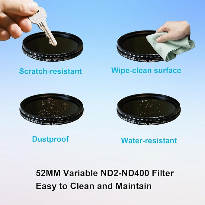 52mm Clip-on ND2-400 Phone Camera Lens Filter Kit, Adjustable Neutral Density - Image 5