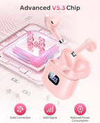 KTGEE Wireless Earbuds Bluetooth 5.3 Headphones, 40Hrs Playback Stereo Ear Buds - Image 2