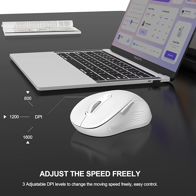 WisFox 2.4G Wireless Mouse for Laptop, Ergonomic Computer Mouse - Image 4