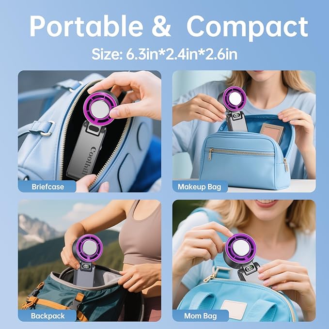 Handheld Portable Fan with Ice Cooler: 100-Speed 5500mAh Rechargeable Handheld - Image 8