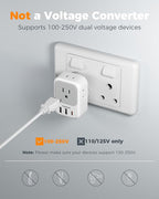 Type M Adapter for South Africa Plug 2 Pack, TESSAN South Africa Power Adapter - Image 5