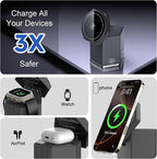 QFUP 5 in 1 Charging Station for Apple iPhone MagSafe Charger, Fast Wireless - Image 2