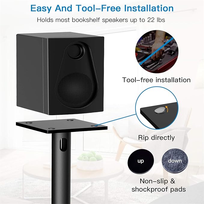 PERLESMITH Universal Floor Speaker Stands 26 Inch - Image 4