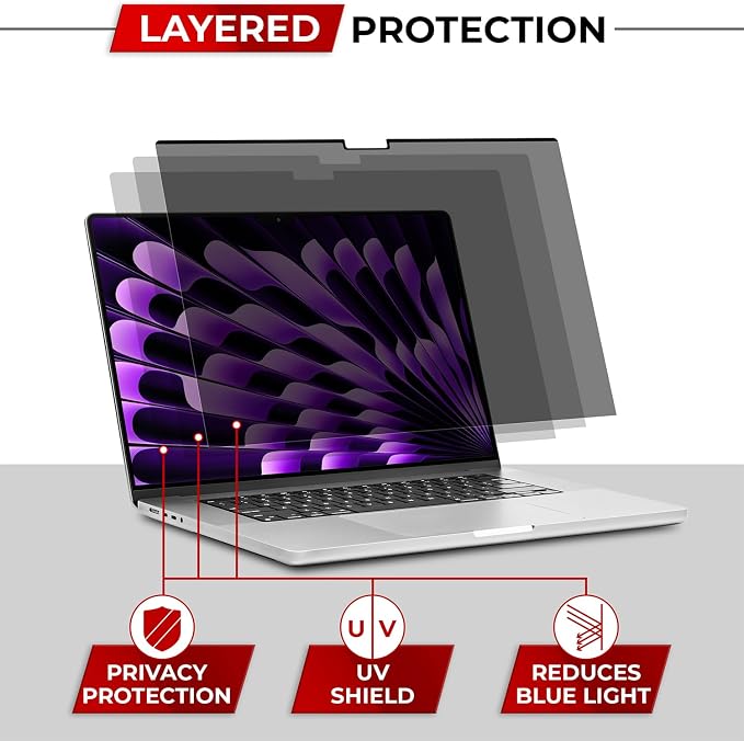 Magnetic Privacy Screen for MacBook Air 15 Inch Removable Laptop Privacy Filter - Image 7