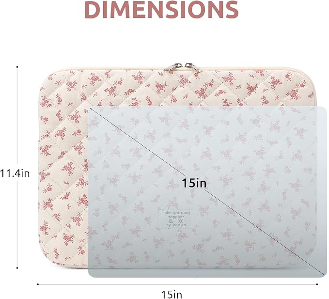 Puffy Laptop Sleeve 13-15.6 Inch Cute Quilted Laptop Protective Case Padded - Image 7