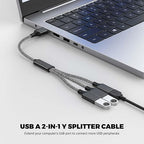 USB Y Splitter 1 in 3 Out, USB Male to 3 Female Cable - Image 2