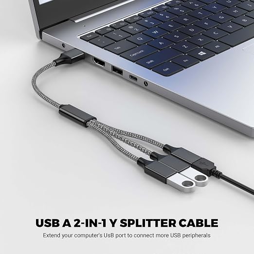 USB Y Splitter 1 in 3 Out, USB Male to 3 Female Cable - Image 2