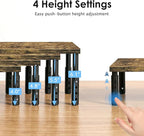 ECOLOVI Adjustable Wood Computer Monitor Stand Riser, Office Desk Organizer and - Image 2