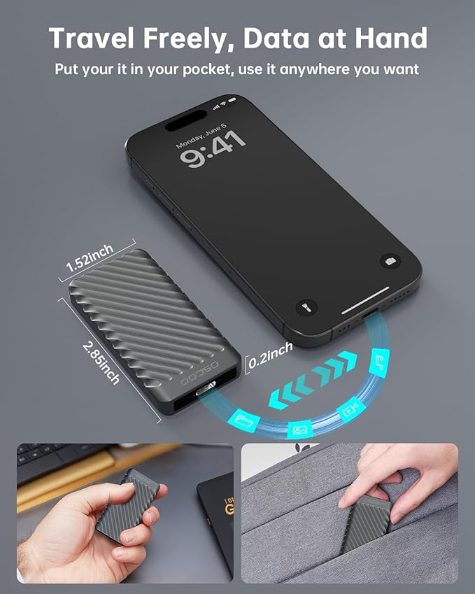 512GB Portable SSD, USB 3.2 Gen 2x2 External Solid State Drive, Dual USB-C&A - Image 6