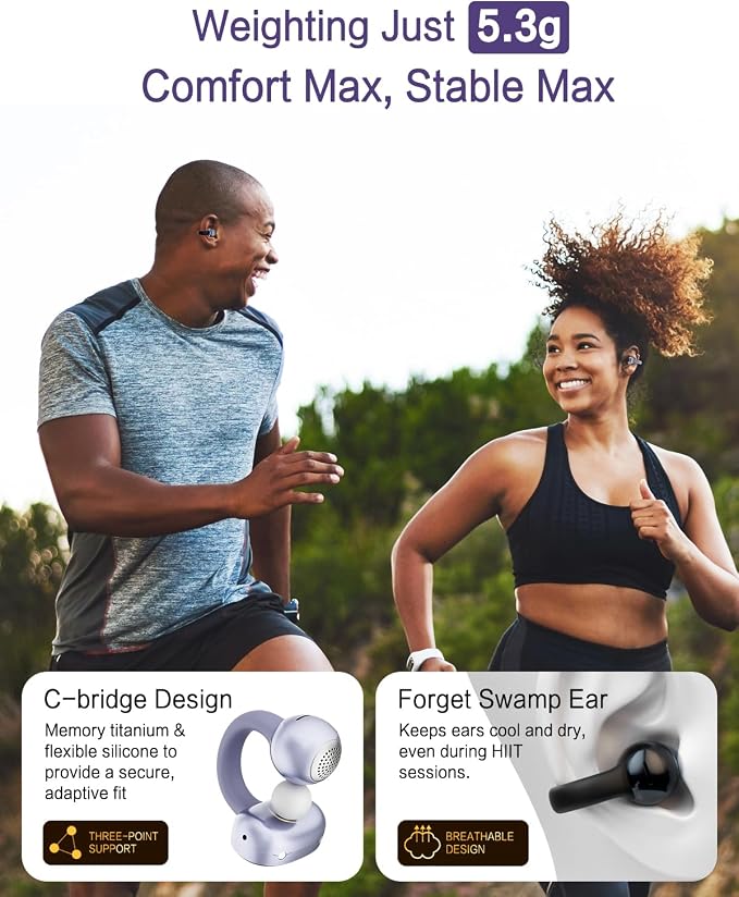 A50 Clip on Earbuds, 48H Playtime, 3D Soundstage, Fit - Image 2