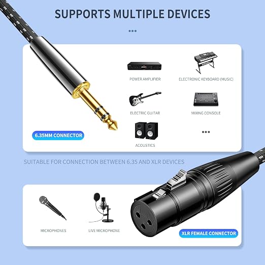 Kumiho XLR Female to 1/4 Inch 6.35mm TRS Stereo Cable Hi-Fi Balanced - Image 5