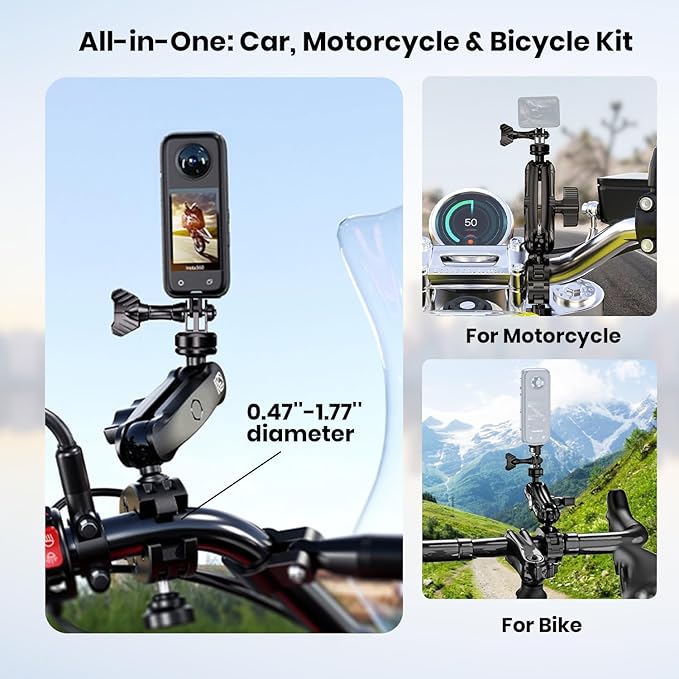 Suction Car Mount for GoPro/Insta360/DJI | Aluminum Alloy Extendable Selfie - Image 8