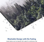 Misty Forest Mouse Pad, Natural Landscape Mouse Pad Custom Design, Square - Image 5