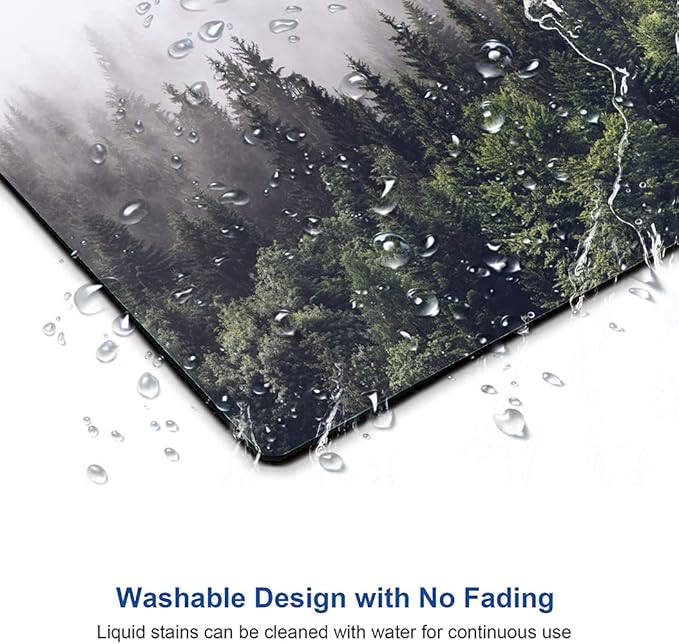 Misty Forest Mouse Pad, Natural Landscape Mouse Pad Custom Design, Square - Image 5