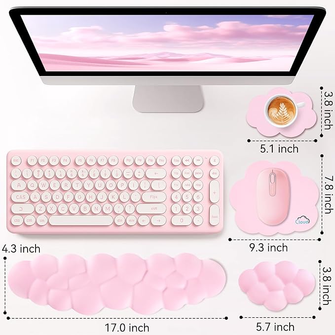 Cloud Wrist Rest for Computer Keyboard, 4-in-1 Memory Foam Leather Cloud - Image 7
