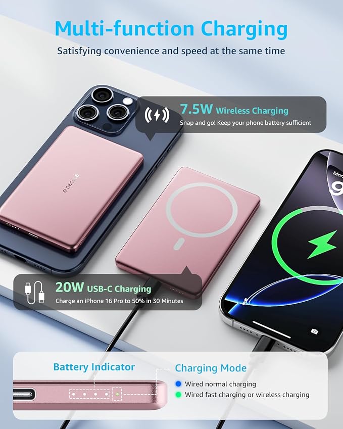 “Air” Power Bank for MagSafe 5000mAh, Ultra Slim Magnetic Wireless Portable - Image 4