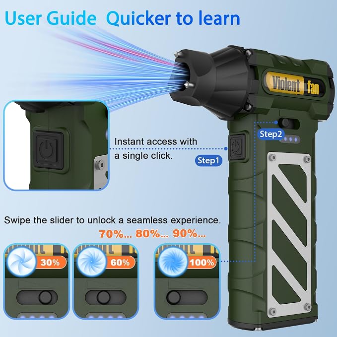Electric Air Duster-Compressed Air Duster, 60mph Wind Stepless Speed Canned Air - Image 6