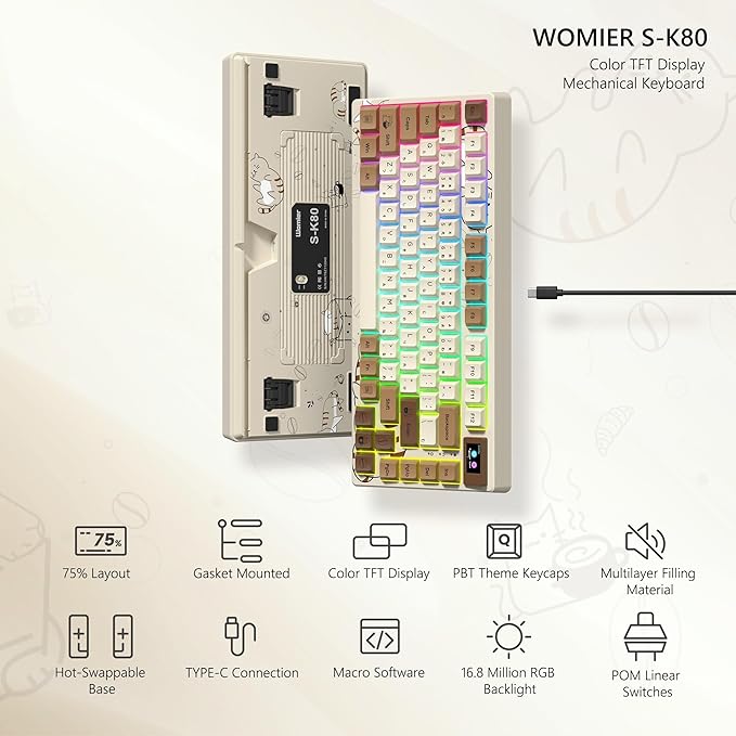 Womier SK80 Retro 75% Keyboard - Image 2