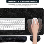 Topographic Mouse Pad Set, Extended Mouse Pad+Keyboard Wrist Rest, Memory Foam - Image 5