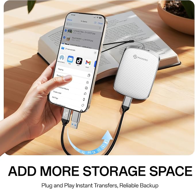 PHIXERO P5PLUS Portable SSD 1TB Up to 550MB/s, USB 3.2 Gen 2 External Solid - Image 3