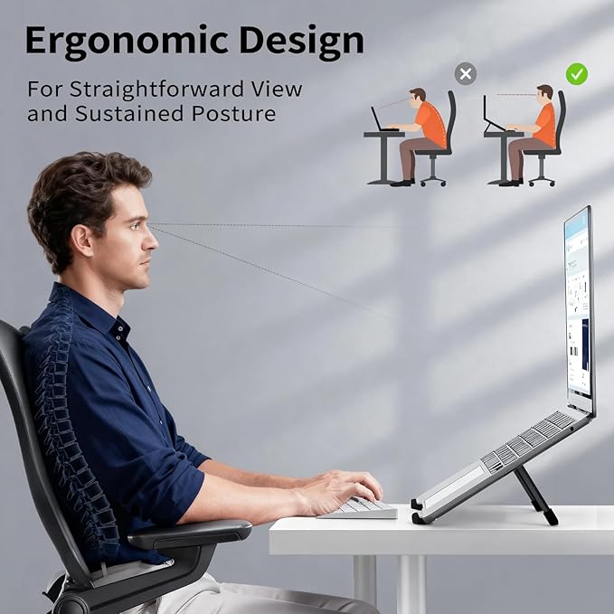 Protable Laptop Stand for Desk, Foldable Laptop Riser Holder, Ventilated - Image 3