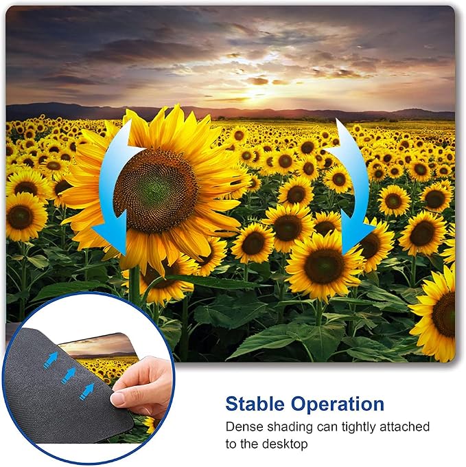 Sunflower Mouse Pad, Floral Square Mouse Pads Gift - Image 6