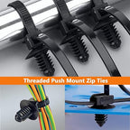 180Pcs Wire Loom Clips for Car Push Mount Zip Ties Assorted Sizes Automotive - Image 3
