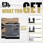 6 Channel Audio Mixer Sound Board Console System 99 DSP DJ Mixer 48V Phantom - Image 7