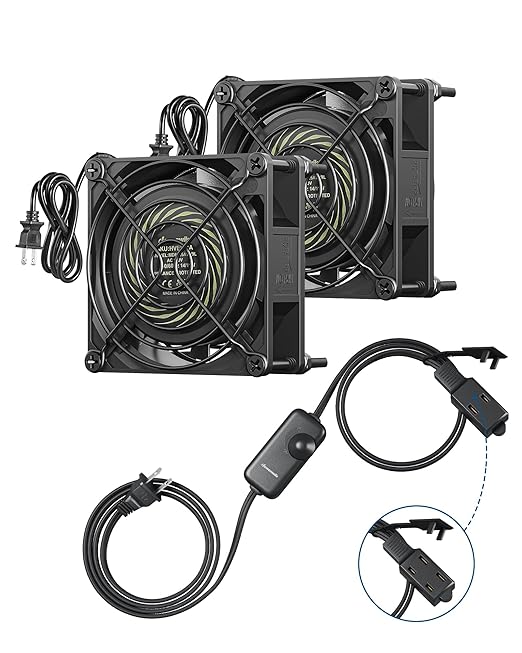 DEWENWILS 120V AC Quiet Muffin Fan, 80mm×25mm Waterproof Case Fan Cooling Fan by DEWENWILS