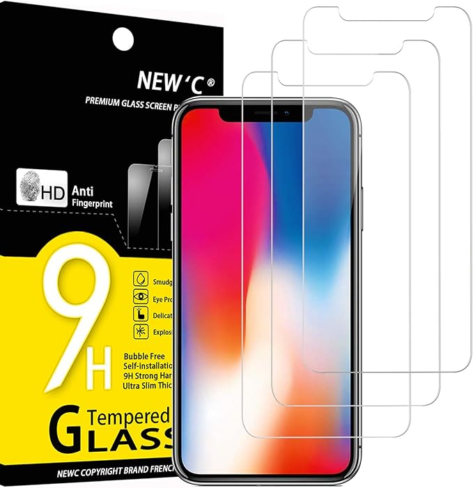 NEW'C 3 Pack Designed for iPhone 11 Pro and iPhone X and iPhone XS Screen by NEWC