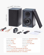 VEVOR Powered Bookshelf Speakers, 20W x 2, Active Studio Monitor Speaker - Image 7