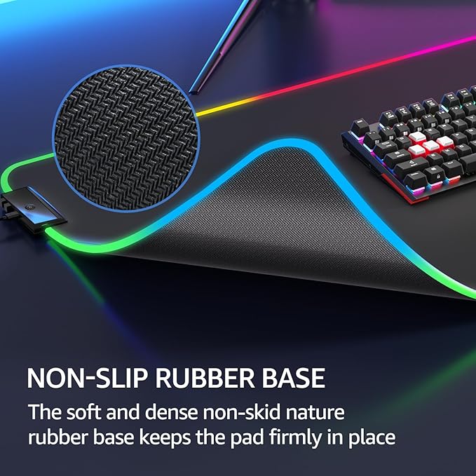 KTRIO RGB Large Gaming Mouse Pad Desk Mat, Superior Micro-Weave Cloth - Image 5
