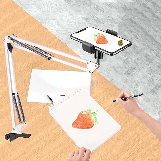 Overhead Tripod Mount for Camera Webcam Ring Light, Over Head Articulating Arm - Image 3