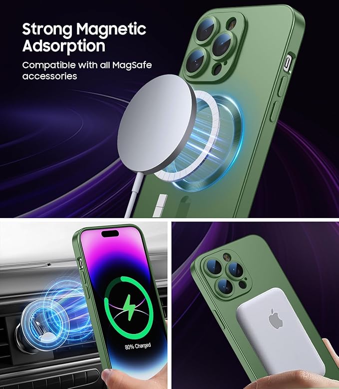 Magnetic for iPhone 14 Pro Max Case Slim Soft TPU Bumper Shockproof Metallic - Image 2
