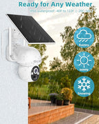 4MP PTZ Solar Security Camera Outdoor, Pan/Tilt/Zoom, PIR Detection, 2-Way Audio - Image 7