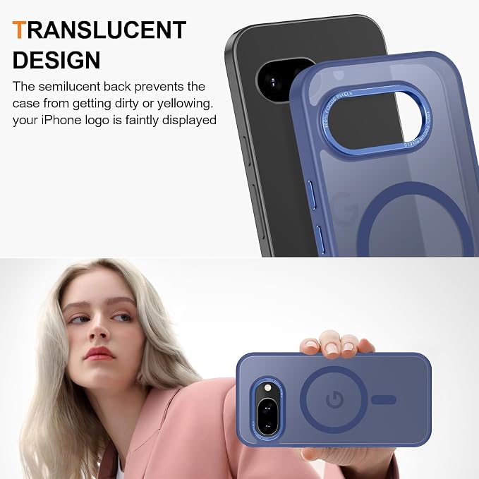 Magnetic for Google Pixel 9a Case, Shockproof Slim Translucent Matte Anti-Slip - Image 4