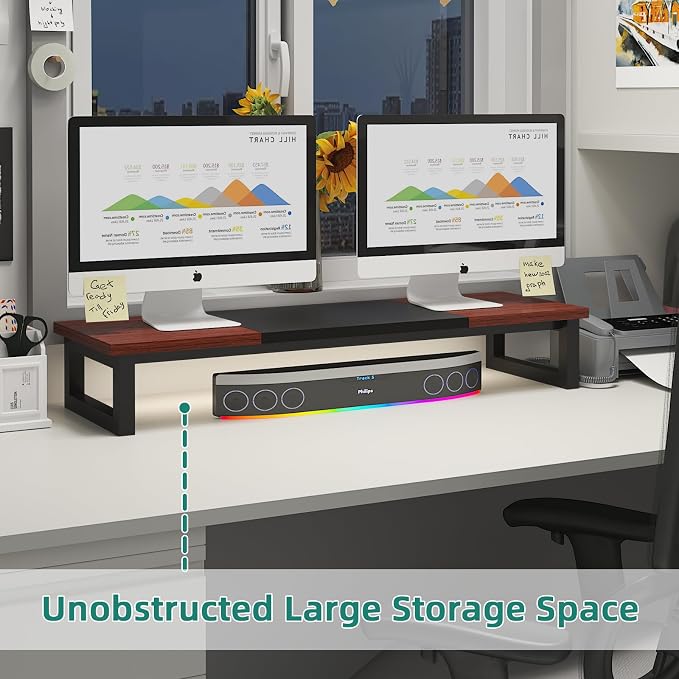 Dual Monitor Stand Riser, 39Inch Large Monitor Stands - Image 2