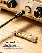 VCE 6.35mm Male to 3.5mm Female 1/4 inch to 1/8 inch 24K Stereo Audio Jack - Image 2