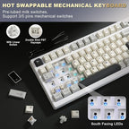 YUNZII YZ98 Gasket Mechanical Keyboard, 99 Key Hot Swappable BT5.0/2.4G/USB-C - Image 3