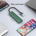 USB Hub, USB 3.0 Hub Aluminum Alloy Ultra Slim USB Splitter, Portable 4 Port - Image 7
