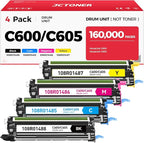 C600 C605 Drum Unit Color Imaging Drum 4-Pack Replacement Compatible by JCTONER