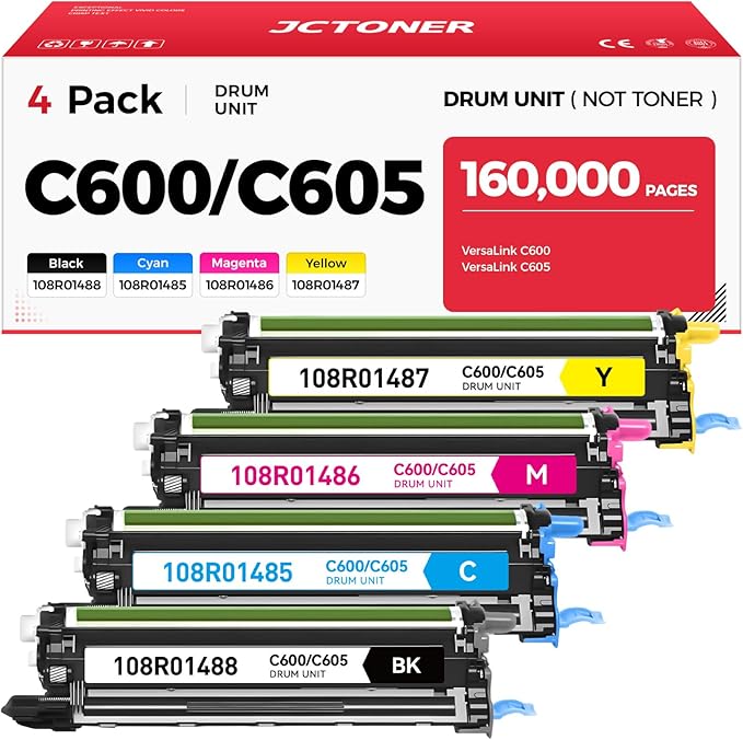 C600 C605 Drum Unit Color Imaging Drum 4-Pack Replacement Compatible by JCTONER