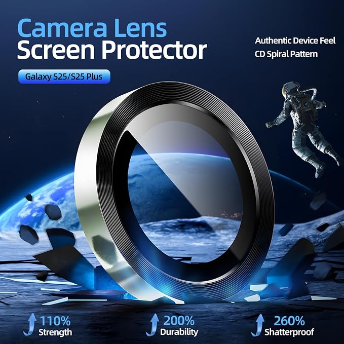 X-it Camera Lens Protector for Samsung S25 Plus, 9H Tempered Glass, Independent - Image 2