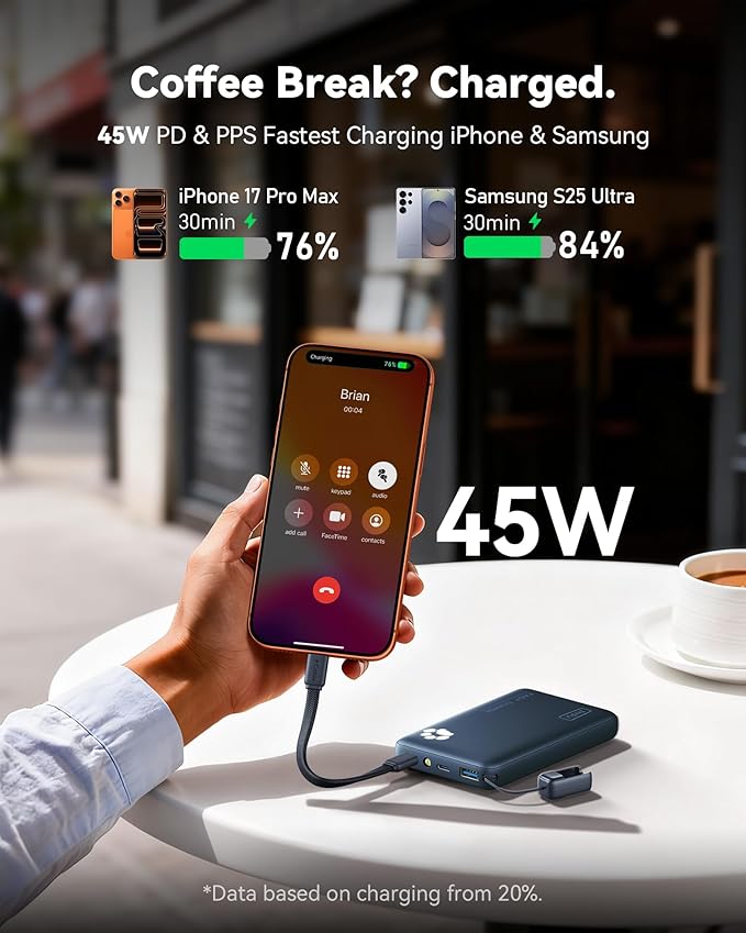 INIU 45W Fast Charging Portable Charger, 40% Smaller 10000mAh - Image 3