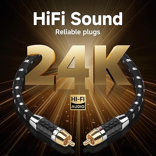 TODN RCA Cables Audiophile Male to Male Stereo Shielded HiFi OFC Car Audio RCA - Image 5