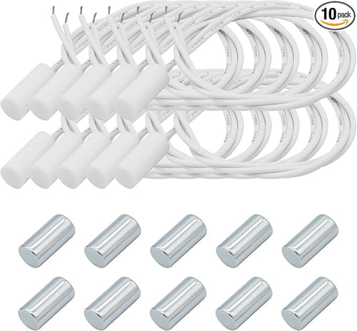 10PCS Recessed Wired Security Window Door Contact Sensor, Normally Closed NC by FOCMKEAS